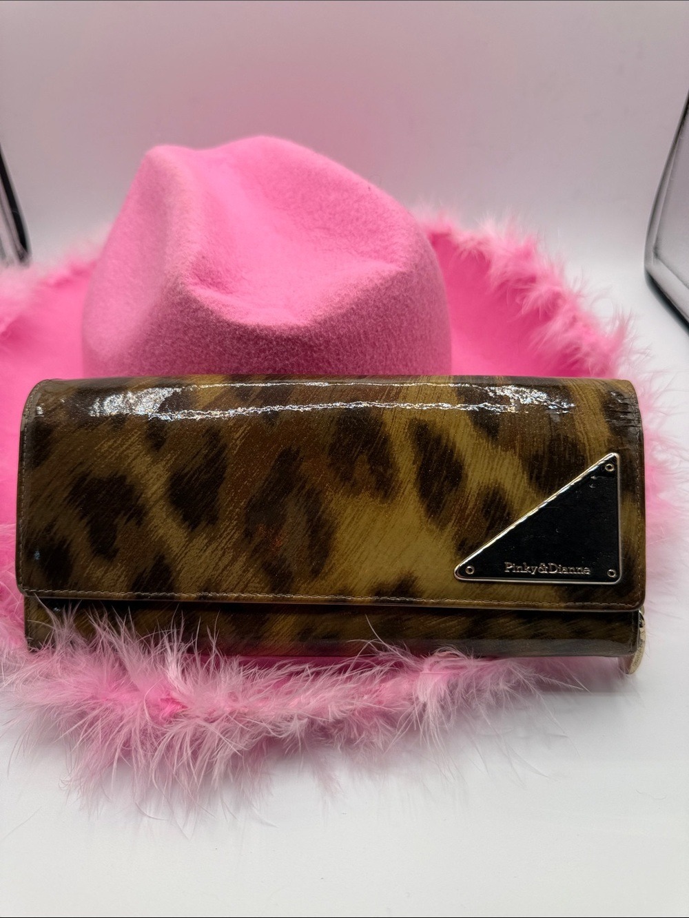 Leopard print patent leather long wallet from the Japanese fashion brand